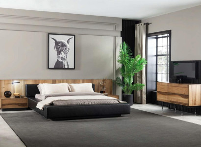 Practical brown bedroom chest of drawers with modern storage